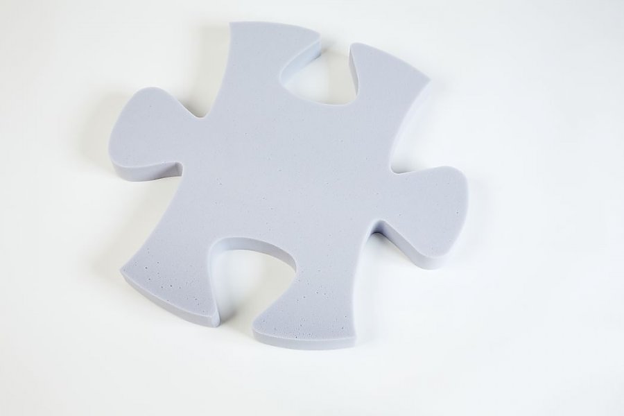 Pezzo di puzzle Basotect® - grigio chiaro 5 cm